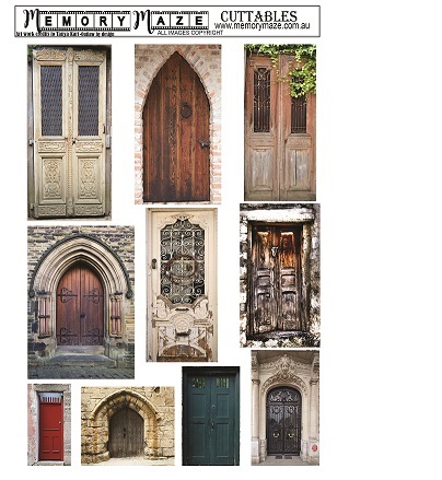 Vintage, Antique, Journal doors. A4  Min buy 5